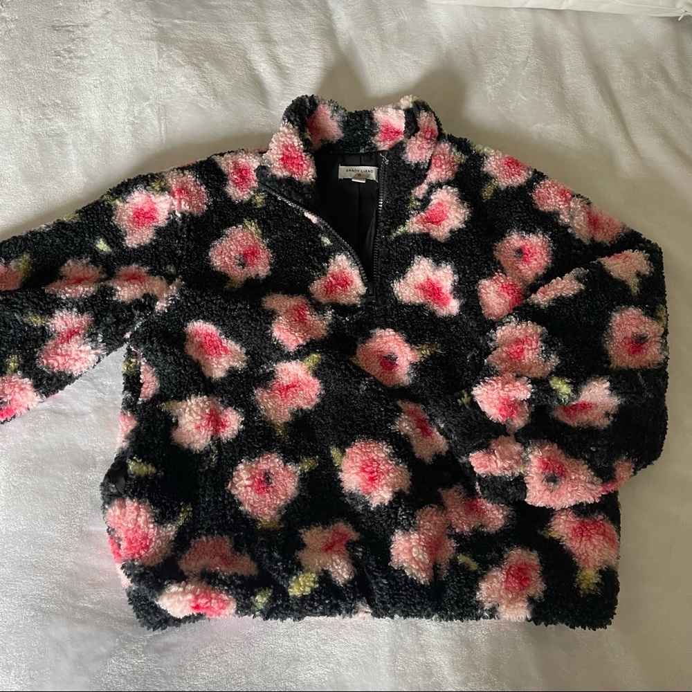❗️Sandy Liang fuzzy jacket quarter zip